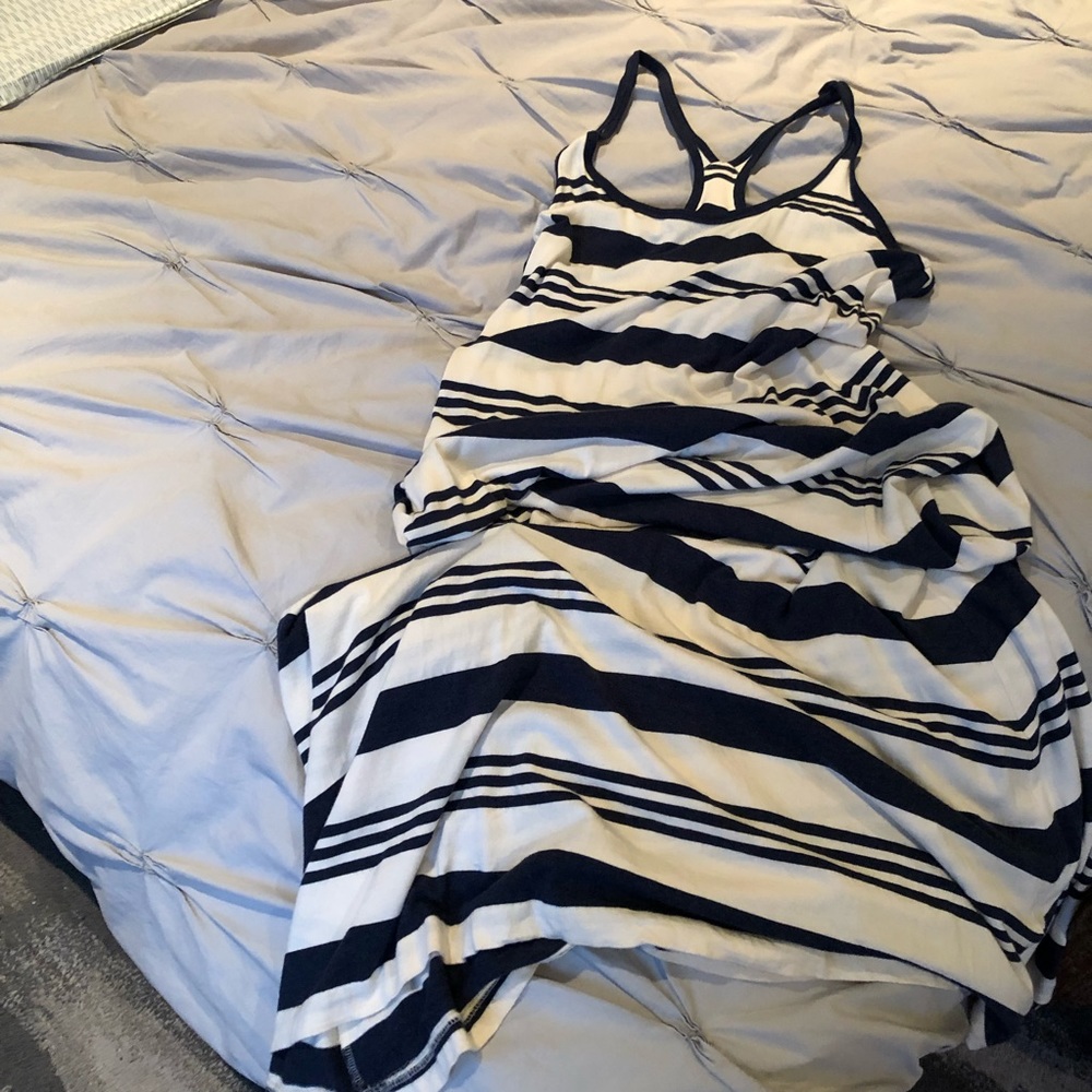 Ralph Lauren maxi dress navy & cream stripe